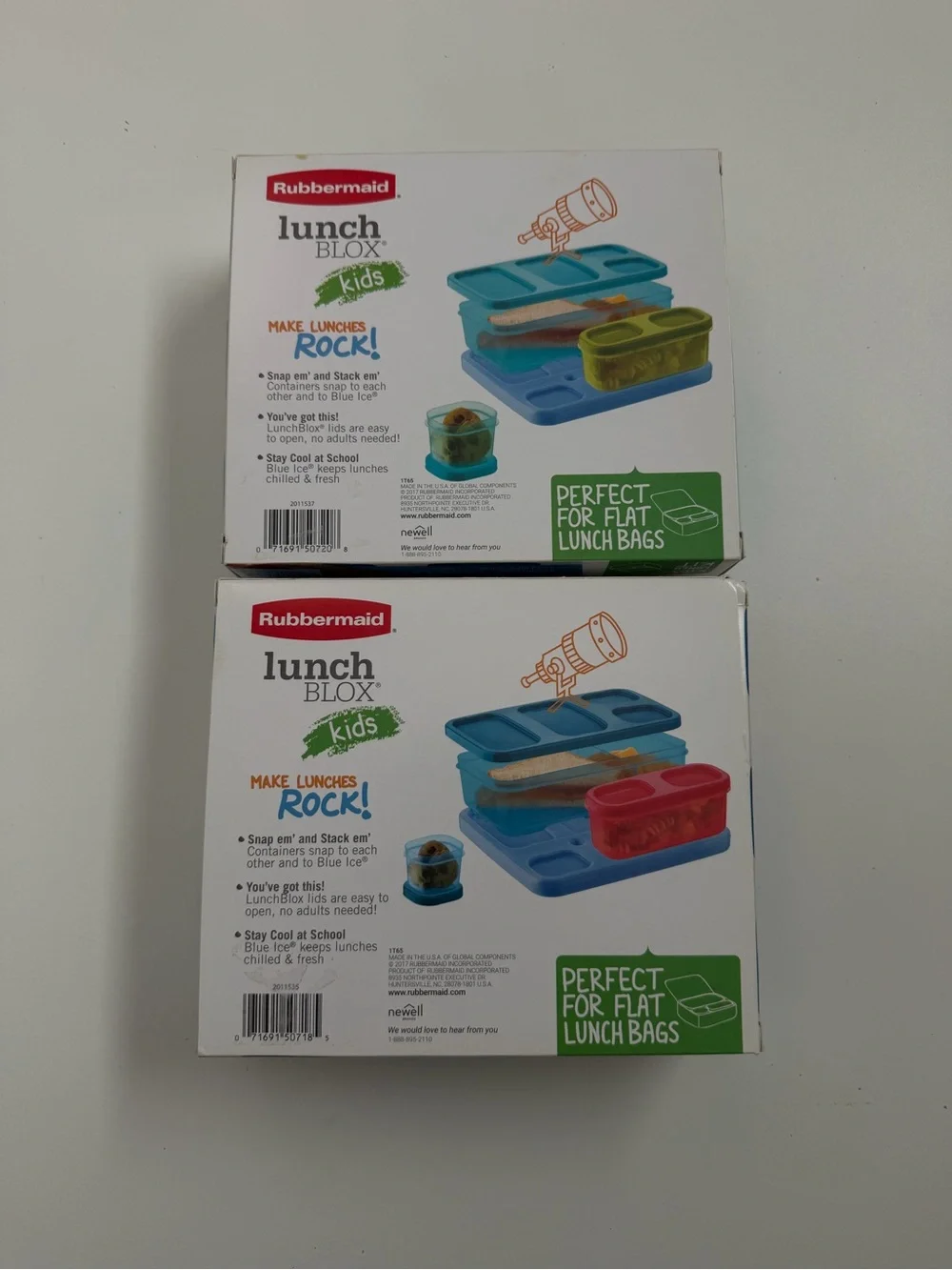 Rubbermaid Lunch Blox Kit Storage Containers Freezer Packs Blue Ice School Set 2